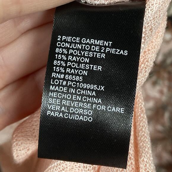 Perceptions New York Dress Women's Medium Two Piece Jacket Pink Floral Lace - Picture 5 of 7